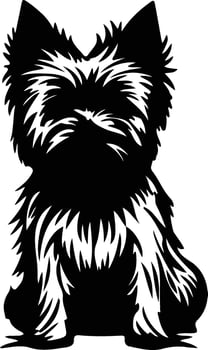 Norwich Terrier    black silhouette vector
