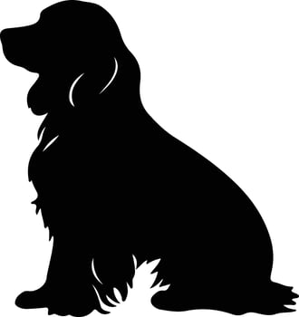 Sussex Spaniel black silhouette vector