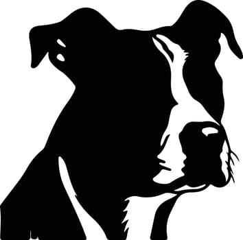 American Pit Bull Terrier   black silhouette vector