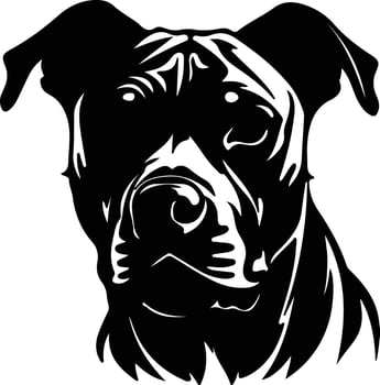 American Pit Bull Terrier   black silhouette vector
