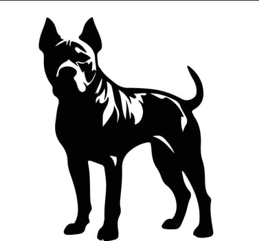 American Pit Bull Terrier    black silhouette vector