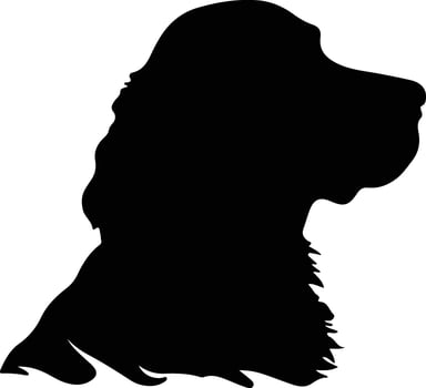 American Water Spaniel    black silhouette vector
