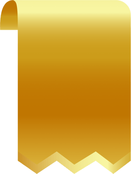 Luxury golden ribbon badge product png