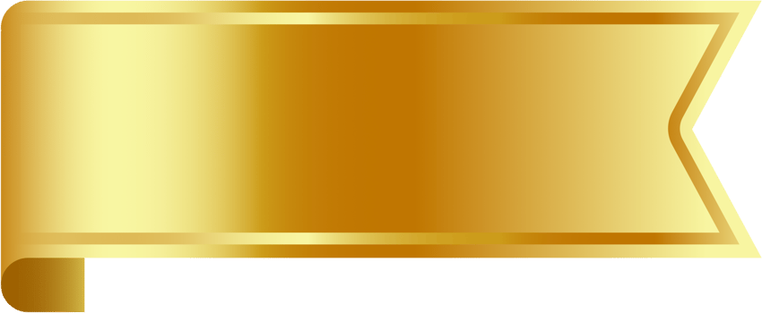 Luxury golden ribbon badge product png