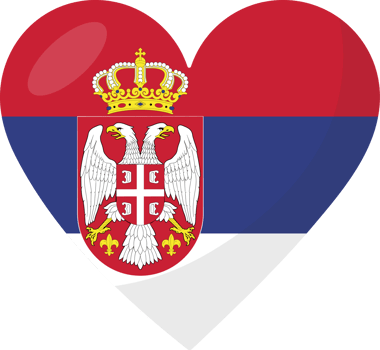 Serbia flag heart 3D style. png