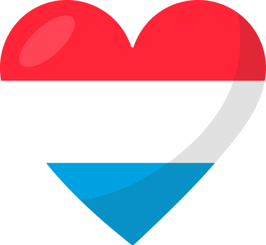 Luxembourg flag heart 3D style. png