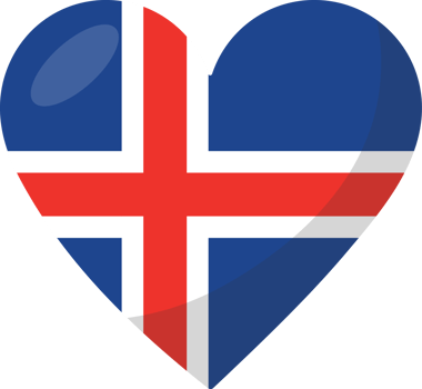 Iceland flag heart 3D style. png