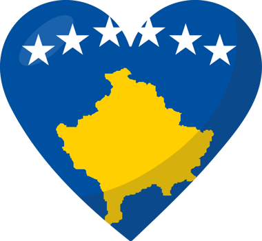 Kosovo flag heart 3D style. png