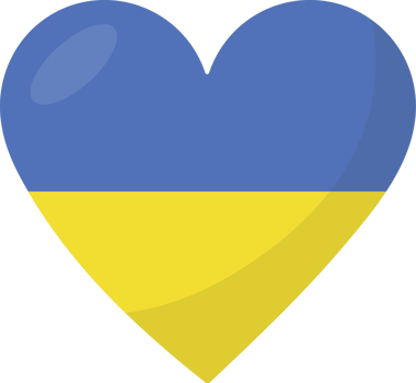 Ukraine flag heart 3D style. png