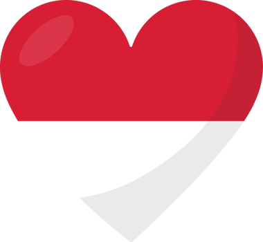 Monaco flag heart 3D style. png