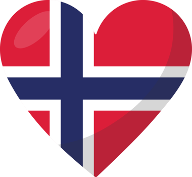 Norway flag heart 3D style. png