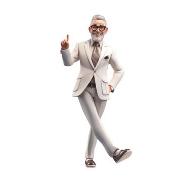 AI generated a 3d happy businessman with suit on isolated transparent background png, generated with AI png