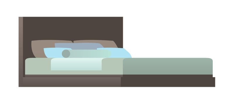 Dark designer double bed living room retro style home interior design with pillow and cushion png