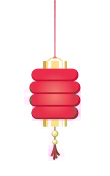 Red Hanging Chinese Lantern, Lunar New Year and Mid-Autumn Festival Decoration Graphic. Decorations for the Chinese New Year. Chinese lantern festival. vector