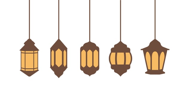 Hanging lantern collection vector