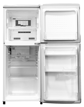 Gray 2 door refrigerator open door png