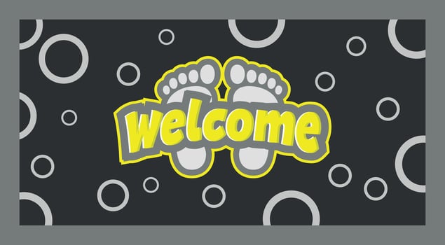 Welcome foot mat  logo Design vector