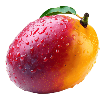 AI generated Sliced Sweetness, Mango Cut Out with Transparency png