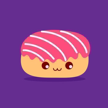 Donut cartoon character vector