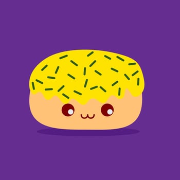 Donut cartoon character vector