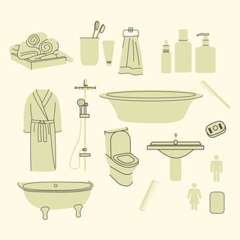 set of bathroom elements vector
