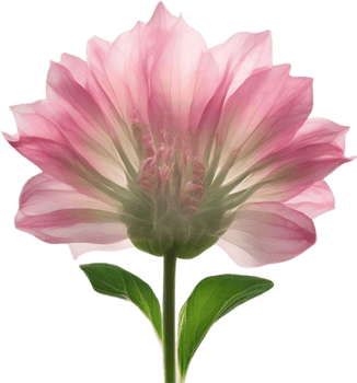 AI generated Pink flower. Close-up glowing translucent pink color flower. png