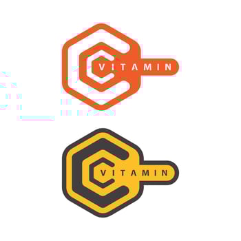 vitamin c logo vector design vector icon health nutrition