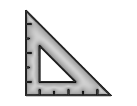 a 3d Triangle Ruler on a transparent background png