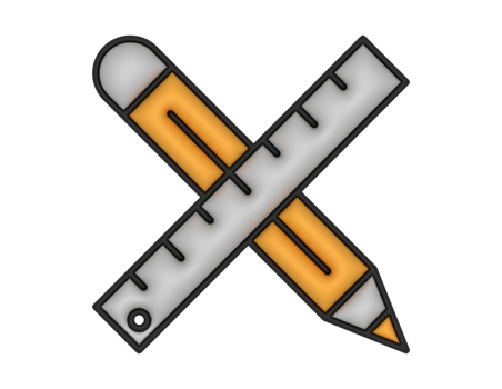 a 3d Pencil And Ruler on a transparent background png