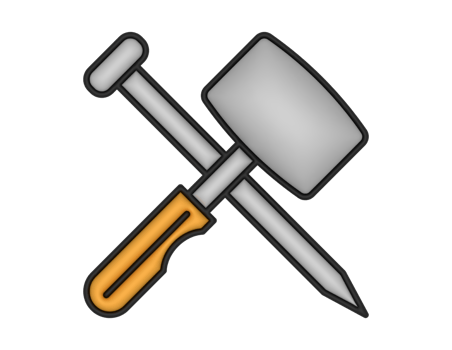 a 3d Chisel And Mallet on a transparent background png