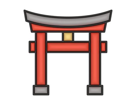 a 3d Torii Gate on a transparent background png