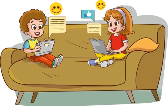 vector illustration about social media addiction