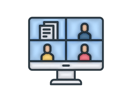 a 3d Online Study Group Or Education on a transparent background png