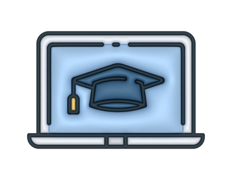 a 3d Online Education on a transparent background png