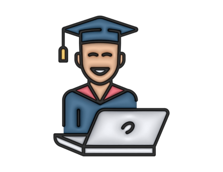 a 3d Online Education on a transparent background png