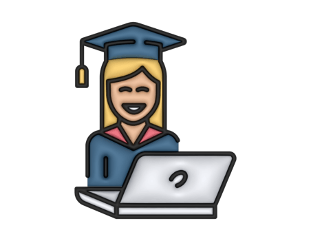 a 3d Online Education on a transparent background png