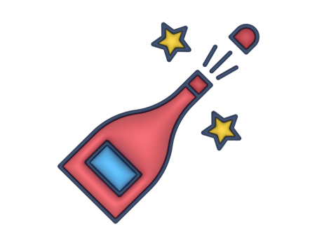 a 3d Champagne on a transparent background png
