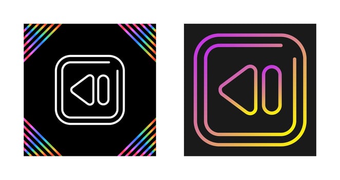 Rewind Square Vector Icon