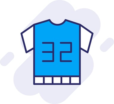 Football Jersey Line Filled Backgroud Icon vector