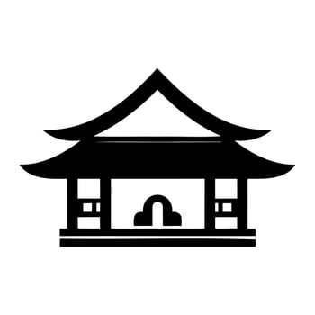 AI generated Simple Chineese House Logo. Vector Illustration