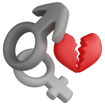 Heartbroken clipart flat design icon isolated on transparent background, 3D render Valentine concept png