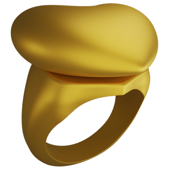 Heart ring metallic gold clipart flat design icon isolated on transparent background, 3D render Valentine concept png