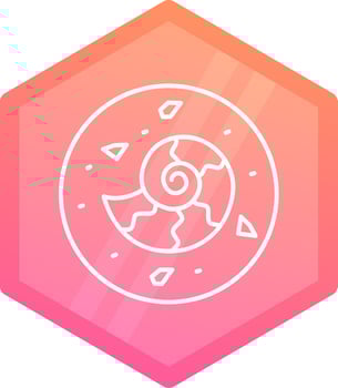 Fossil Gradient polygon Icon vector