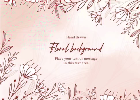 Hand drawn floral frame background with copy space vector
