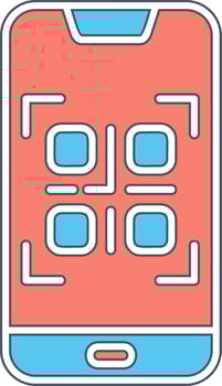 Smartphone QR Code Vecto Icon vector