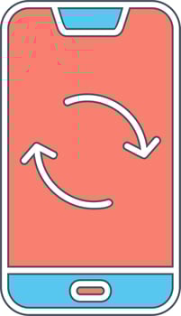 Smartphone Data Sync Vecto Icon vector