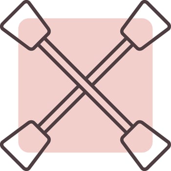Paddles Line  Shape Colors Icon vector