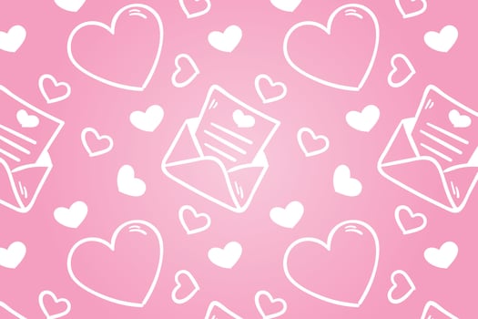 Vector love heart pattern, vector hand drawn Valentine's Day pattern, Valentine's Day background.