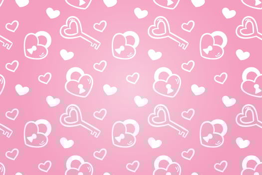 Vector love heart pattern, vector hand drawn Valentine's Day pattern, Valentine's Day background.