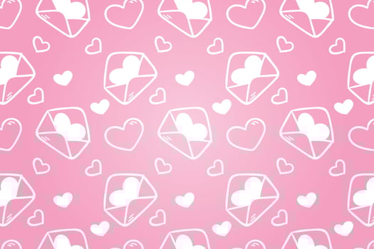 Vector love heart pattern, vector hand drawn Valentine's Day pattern, Valentine's Day background.